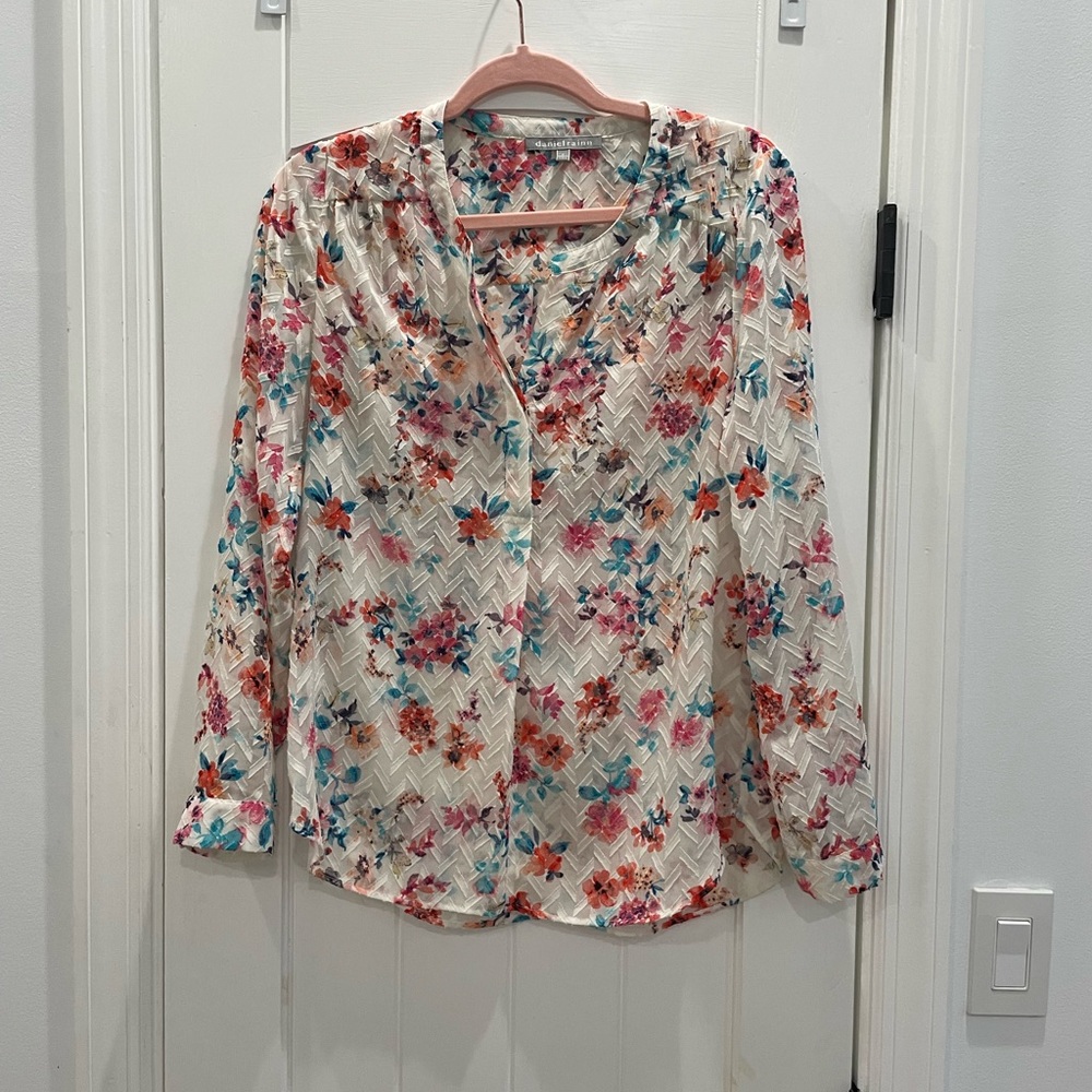 Daniel Rainn Floral Button Down Blouse